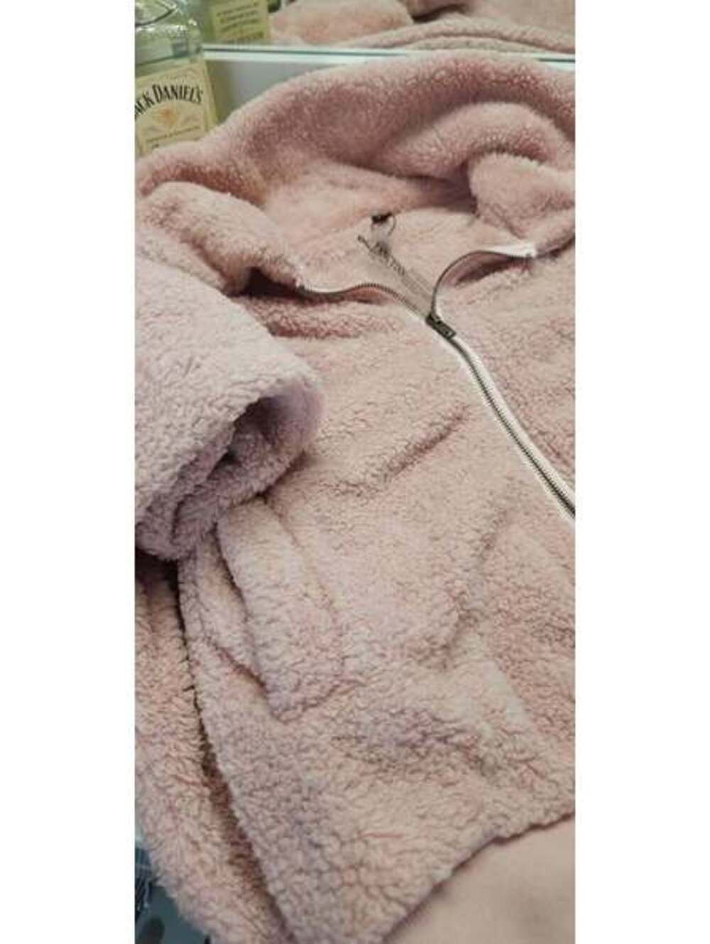 Fancyinn Pink Sherpa Fleece Zip-Up Jacket